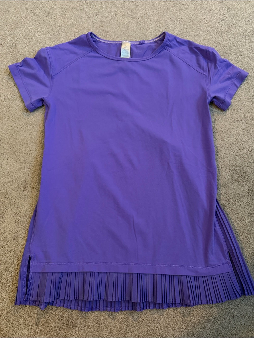 Ivivva Purple Short-Sleeve Tee with Pleated Hem